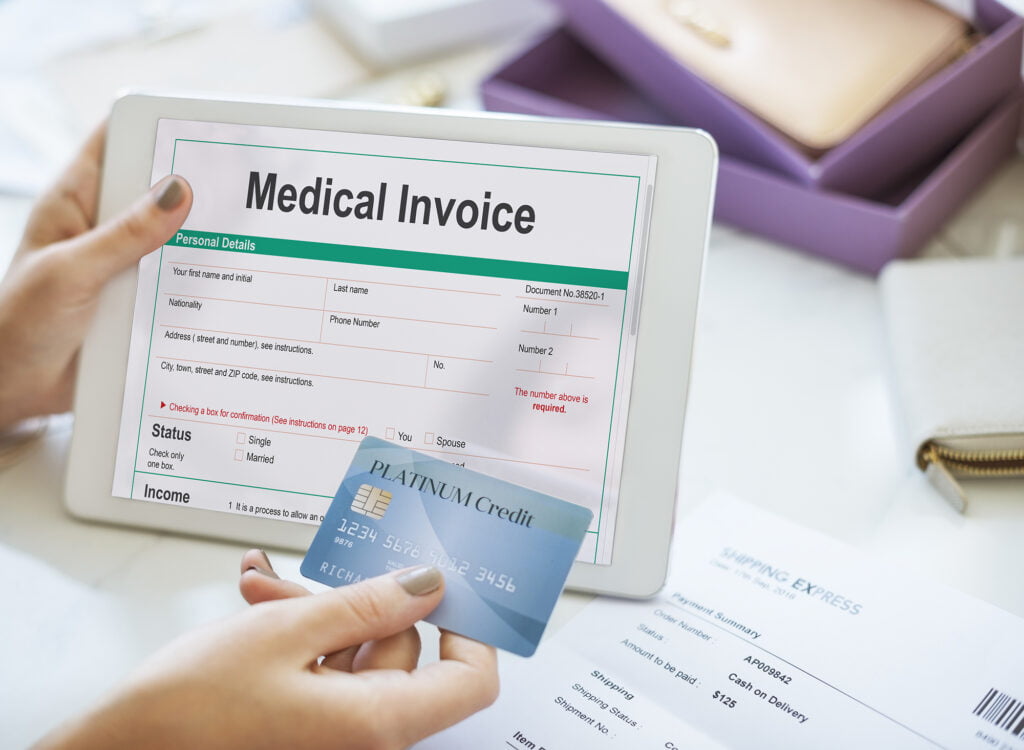 Medical Invoice Document Form Patient Concept - Smart HealthCare